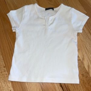 Brandy Melville Ashlyn Top white with V slit neckline